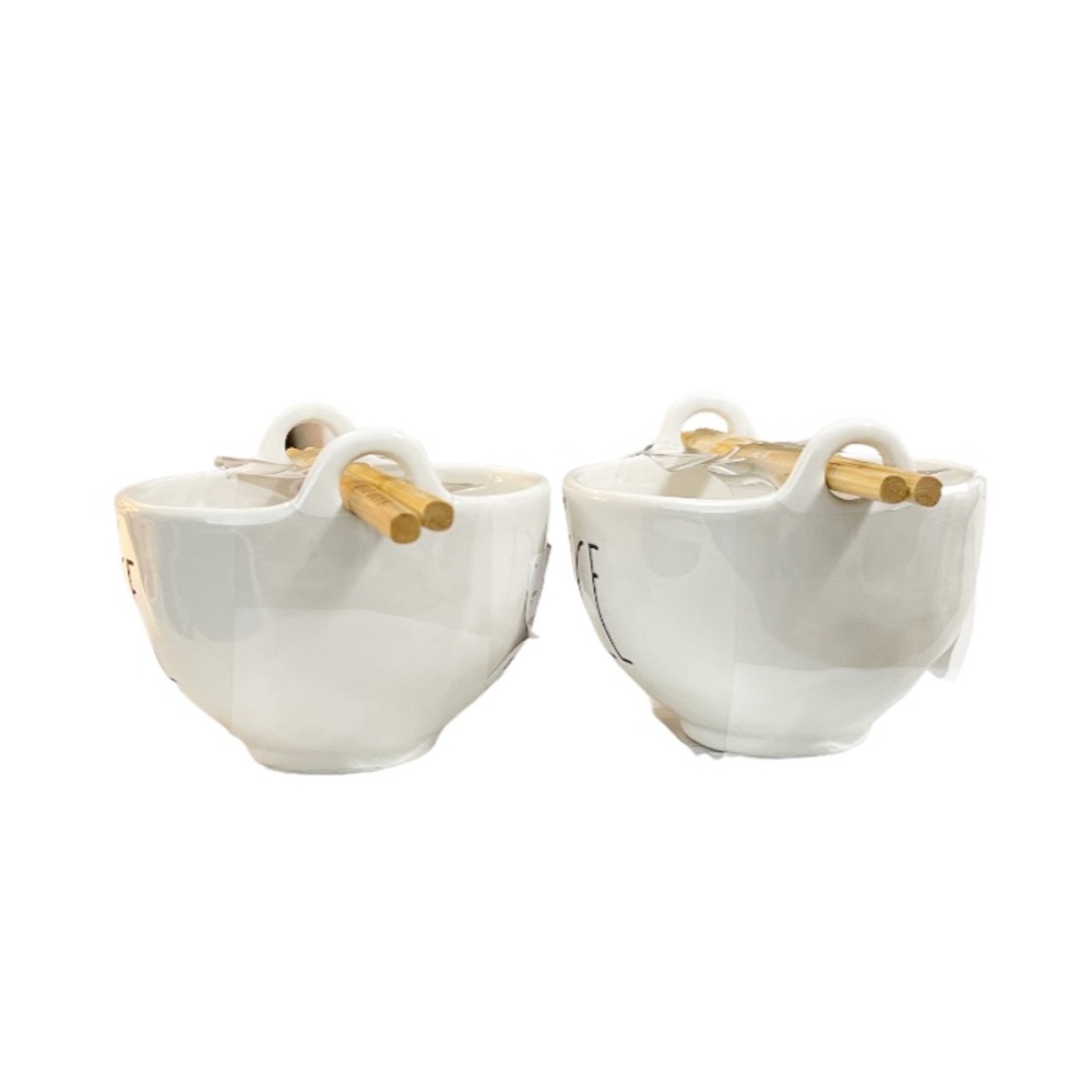 NEW Rae Dunn RICE Bowl with Chopsticks Set/2 ๐ฅข - Picture 3 of 5